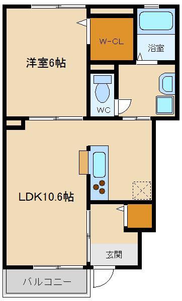 SKソレイユ(1LDK/1階)の間取り写真