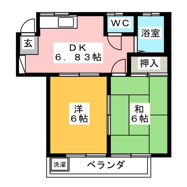 ソワール豊嶋(2DK/2階)の間取り写真