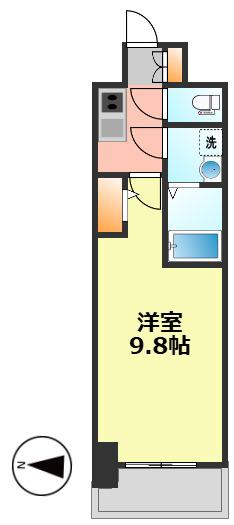 S-RESIDENCE勝川駅前(1K/3階)の間取り写真