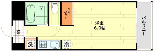 南堀江レヂデンス(ワンルーム/3階)の間取り写真