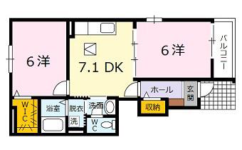 アート・ハウス 参番館(2DK/1階)の間取り写真