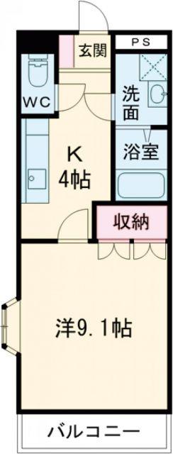 フォレストガーデン利平治(1K/2階)の間取り写真