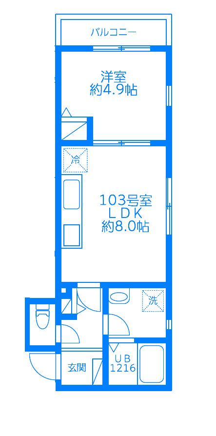 マピエス潮見台(1LDK/1階)の間取り写真