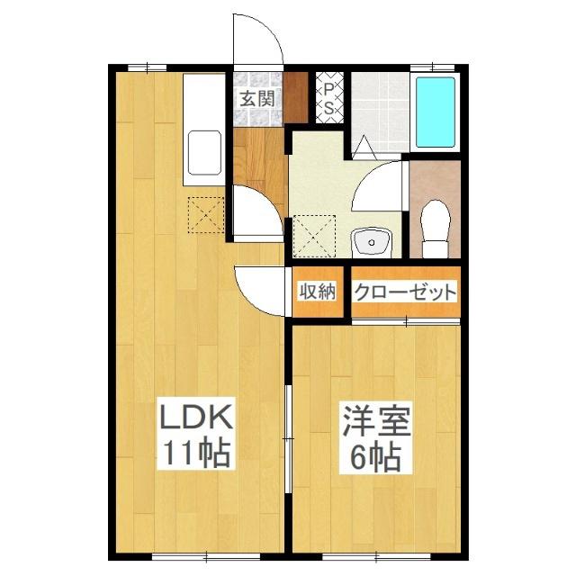 コーポ伊藤(1LDK/2階)の間取り写真