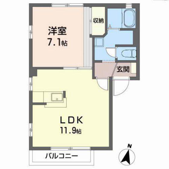 グランドエトール(1LDK/2階)の間取り写真