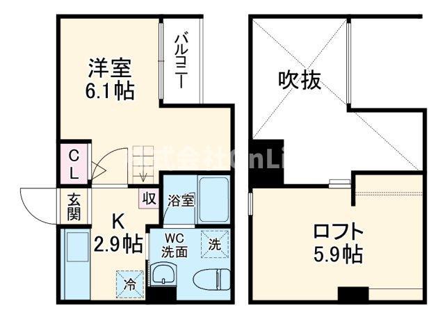 セレブラシオン(1K/2階)の間取り写真