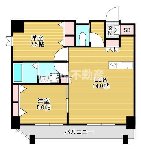 MON MAISON I(2LDK/2階)の間取り写真