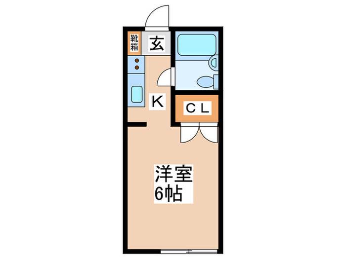 AQUAアパート堀之内(1K/1階)の間取り写真