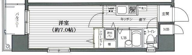 ガラ・シティ茗荷谷(1K/9階)の間取り写真