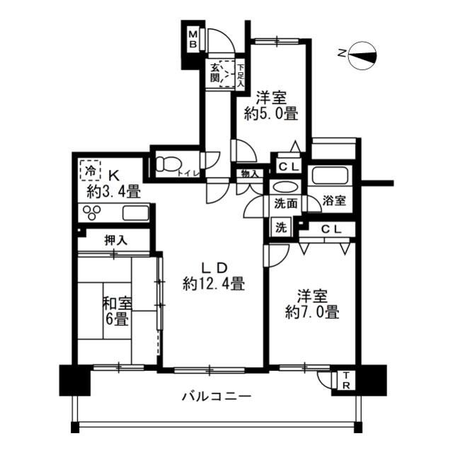 ソフィア・ガーデンズ川崎(3LDK/11階)の間取り写真