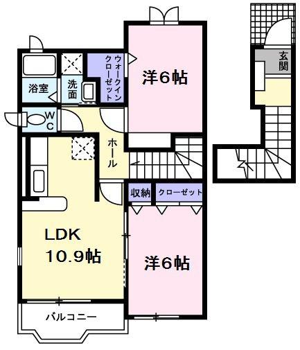 グランフィオーレ(2LDK/2階)の間取り写真