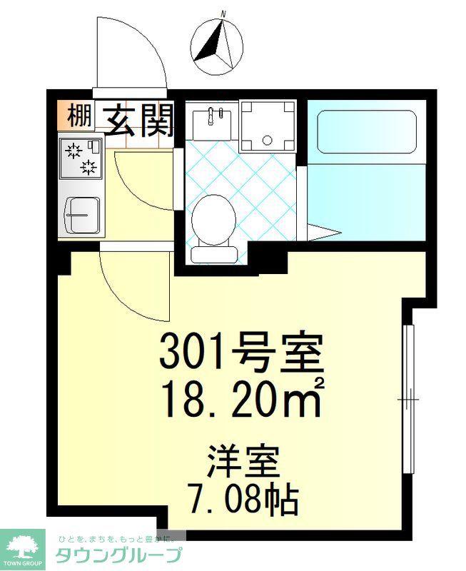 クレール堀切(1K/3階)の間取り写真