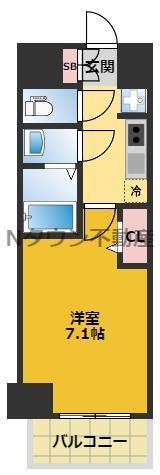 プレサンス久屋大通公園セラフィ(1K/12階)の間取り写真