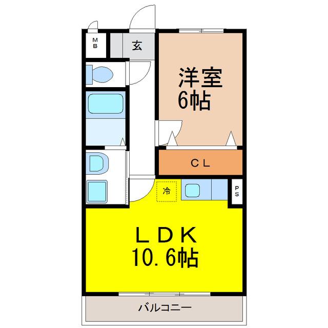 プリミエール桜(1LDK/1階)の間取り写真