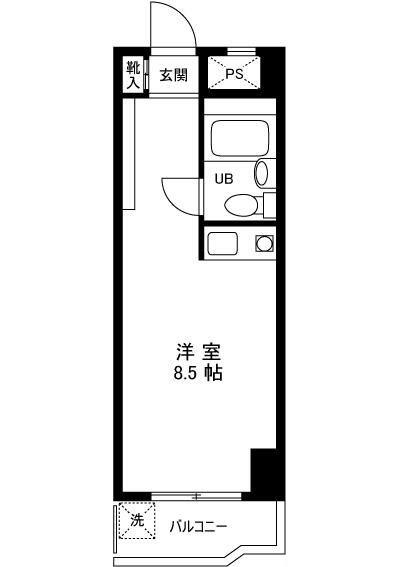 ソフトタウン新小岩(ワンルーム/1階)の間取り写真