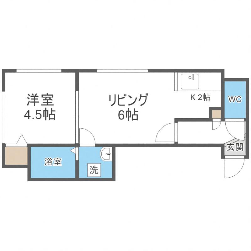 カルムプラッツ(1LDK/2階)の間取り写真