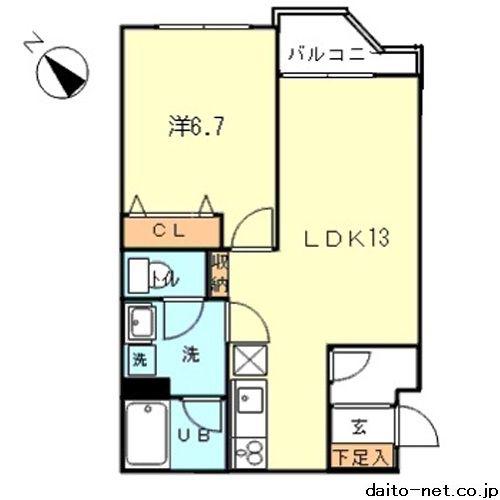 エターナルエステート(1LDK/1階)の間取り写真