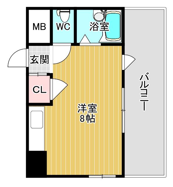 三和エコーハイツ(ワンルーム/6階)の間取り写真