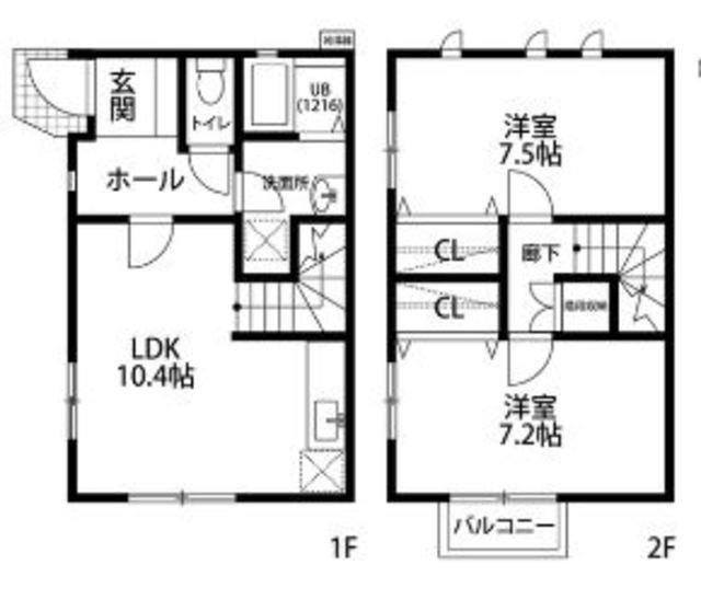 陽だまりの詩 デュエット(2LDK/1階)の間取り写真