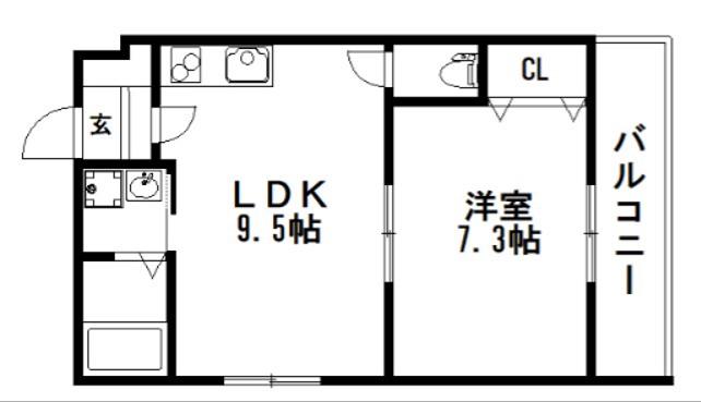 ERRI SUEGA(1LDK/2階)の間取り写真