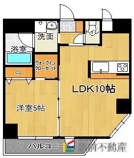 セントラル六本松(1LDK/6階)の間取り写真