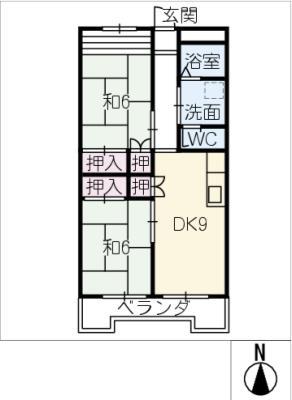 メゾン陽光(2DK/3階)の間取り写真