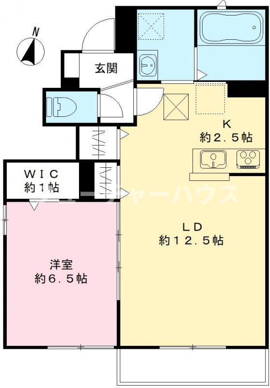 ラーク見川 A(1LDK/1階)の間取り写真