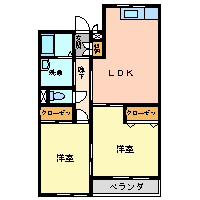 ストーンランドヒル(2LDK/3階)の間取り写真