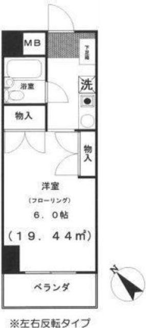 プライム中幸(1K/3階)の間取り写真