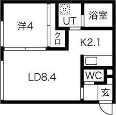 リンコントロ東郊(1LDK/1階)の間取り写真