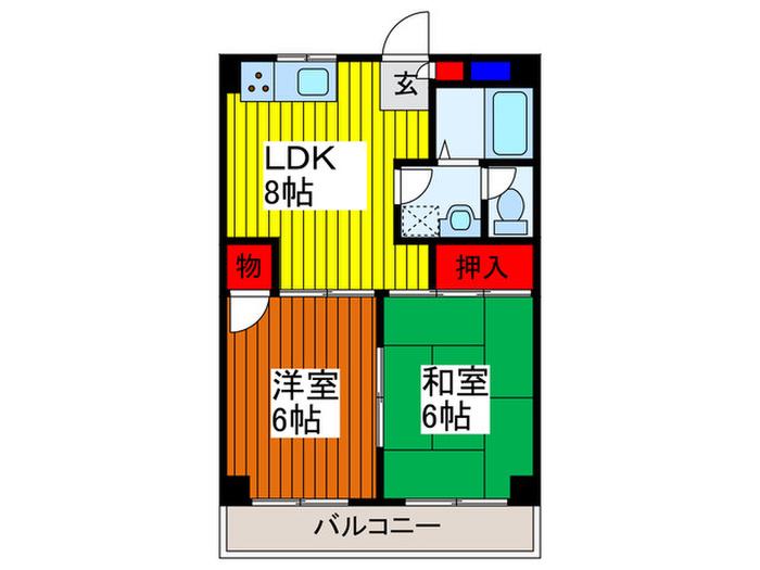 アネックス領家(2LDK/3階)の間取り写真
