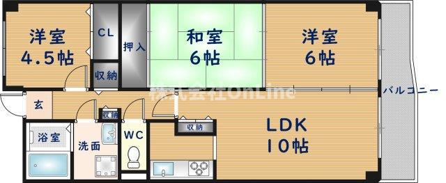 アメニティガーデン(3LDK/1階)の間取り写真
