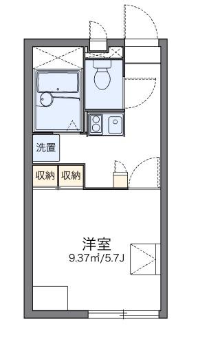 レオパレス道意1号(1K/2階)の間取り写真