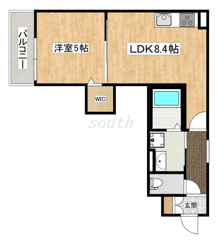 クリエオーレ吉田下島(1LDK/1階)の間取り写真