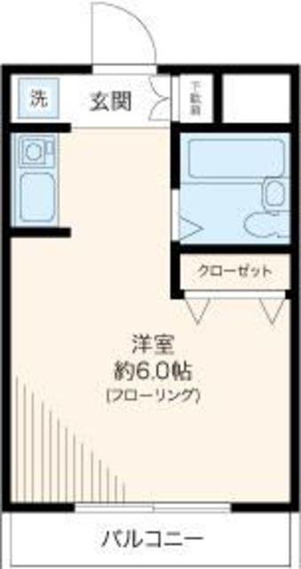 ベイグランデ北栄(ワンルーム/3階)の間取り写真