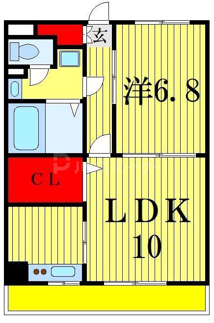 コリンシア市川(1LDK/6階)の間取り写真