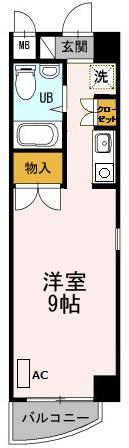 エミネンス北町(ワンルーム/2階)の間取り写真