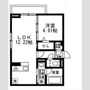 国立市谷保4丁目PJ(1LDK/2階)の間取り写真