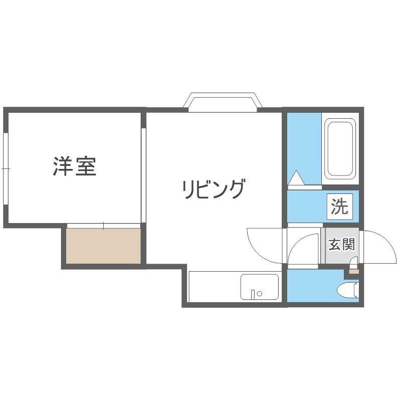 シェーンブルン美園(1DK/2階)の間取り写真