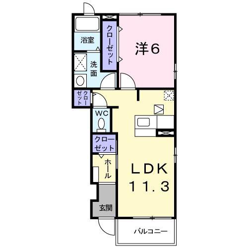 JR小海線 北中込駅 徒歩27分 2階建 築18年(1LDK/1階)の間取り写真