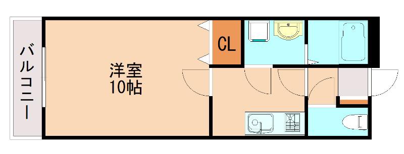 アネックス内橋A(1K/3階)の間取り写真