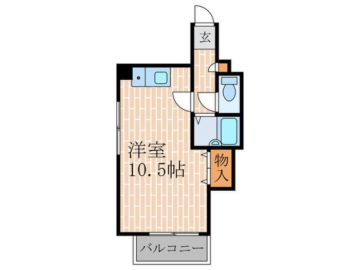 コスモスNO.2(ワンルーム/4階)の間取り写真