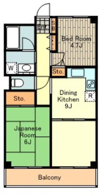 TSガーデン一橋学園(2DK/4階)の間取り写真