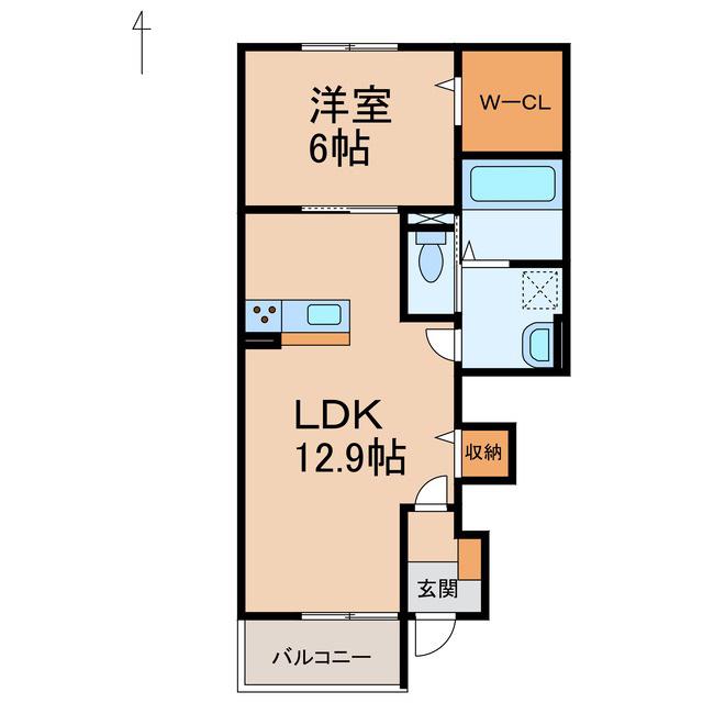 アーバンライフII(1LDK/1階)の間取り写真