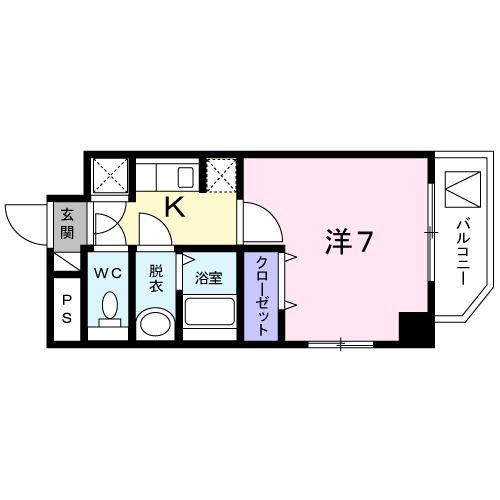 PALACIO用賀パラーシオ(1K/4階)の間取り写真