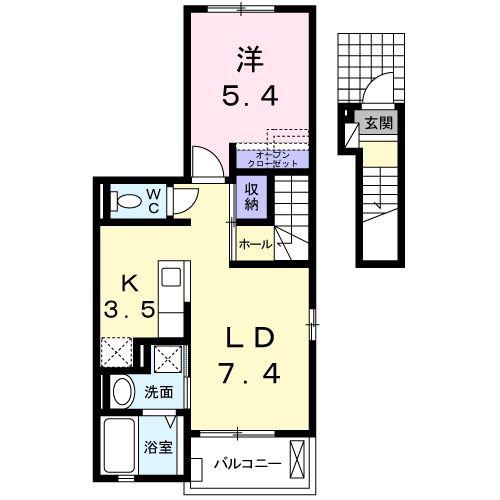 K・SガーデンII(1LDK/2階)の間取り写真
