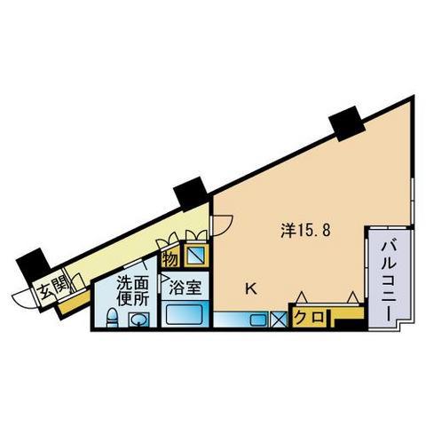 カーサ・ド・ビー(ワンルーム/4階)の間取り写真