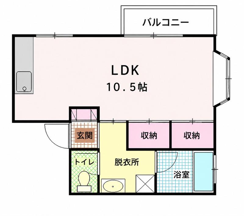 コーポエツコII(1DK/1階)の間取り写真