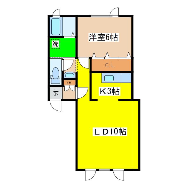 サクセス(1LDK/1階)の間取り写真
