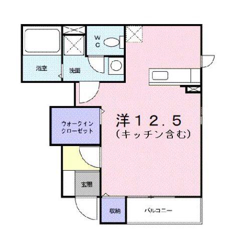 プロスパリティM.J(ワンルーム/1階)の間取り写真